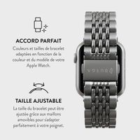 Burga Bracelet en acier Apple Watch Series 1 á 10 / SE / Ultra (2) (44/45/46/49 mm) - Chic Royal - Argent