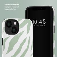 Selencia Coque arrière Vivid Apple iPhone 13 - Colorful Zebra Sage Green