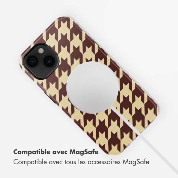Selencia Coque arrière Vivid avec MagSafe Apple iPhone 14 - Pied-de-Poule
