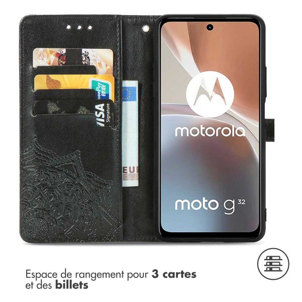 imoshion Etui de téléphone portefeuille Mandala Motorola Moto G32 - Noir