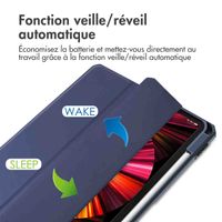 imoshion Coque tablette rigide Trifold Apple iPad Pro 11 (2022 / 2021 / 2020 / 2018) - Bleu foncé