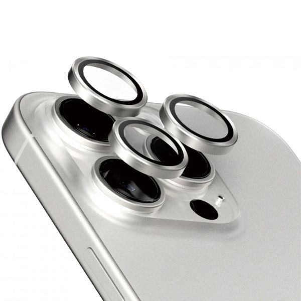 PanzerGlass Protection Caméra Hoop Optic Rings iPhone 15 Pro / 15 Pro Max - White Titanium