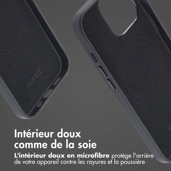 Accezz Coque arrière en cuir avec MagSafe iPhone 13 Pro - Onyx Black