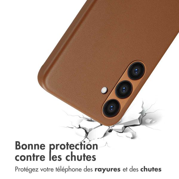 Accezz Coque arrière en cuir avec MagSafe Samsung Galaxy S24 Plus - Sienna Brown