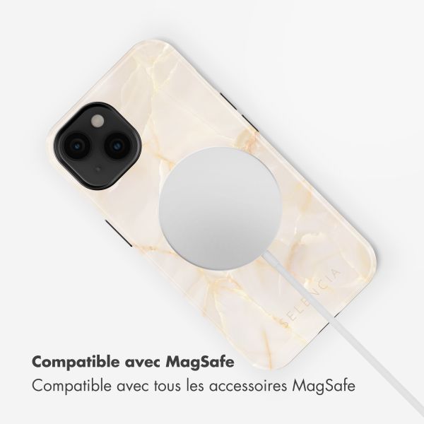Selencia Coque arrière Vivid avec MagSafe Apple iPhone 14 - Golden Beige Marble