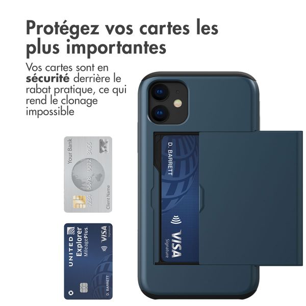 imoshion Coque arrière avec porte-cartes Apple iPhone 11 - Bleu foncé