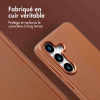 Accezz Coque arrière en cuir avec Magsafe Samsung Galaxy S25 Plus - Sienna Brown