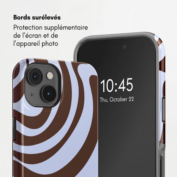 Selencia Coque arrière Vivid avec MagSafe Apple iPhone 14 - Dream Swirl Chocolate