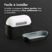 Accezz Coque en Cuir véritable Apple AirPods 3 - Noir