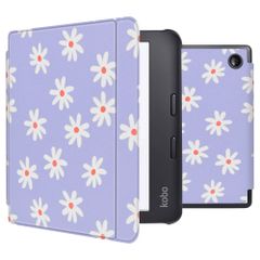 imoshion Design Slim Hard Sleepcover avec support Kobo Libra 2 / Tolino Vision 6 - Flowers Distance