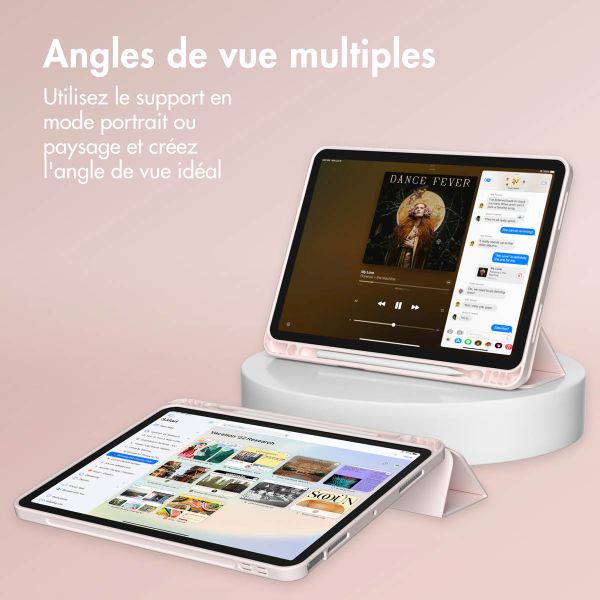 Accezz Coque tablette portefeuille Smart Silicone Apple iPad 11 (2025) 11 pouces A16 / iPad 10 (2022) 10.9 pouces - Rose