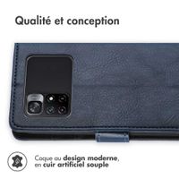 imoshion Étui de télephone portefeuille de luxe Xiaomi Poco M4 Pro 5G - Bleu foncé