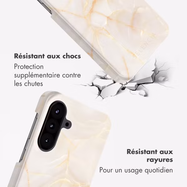 Selencia Coque arrière Vivid Samsung Galaxy A57 (5G) - Golden Beige Marble