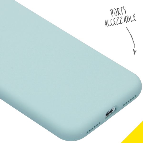 Accezz Coque Liquid Silicone iPhone Xs / X - Bleu clair