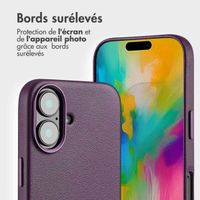 Accezz Étui de télephone portefeuille en cuir 2-en-1 avec MagSafe Apple iPhone 16 - Heath Purple