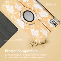 imoshion Coque tablette Design rotatif à 360° Lenovo Tab M10 5G - Yellow Flowers