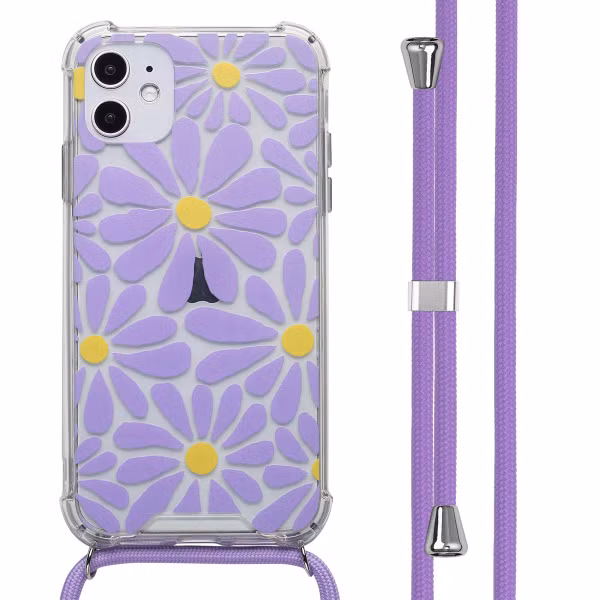 imoshion Coque Design avec cordon Apple iPhone 11 - Tropical Violet Flowers Connect