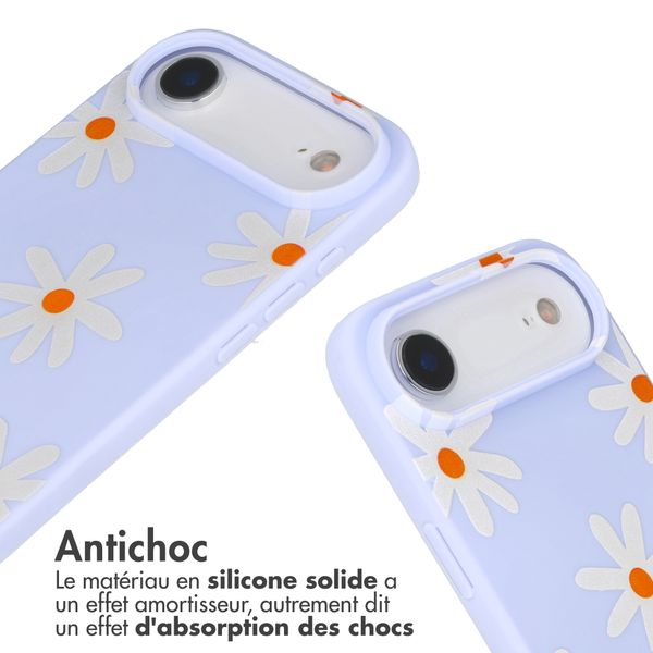 imoshion Coque design en silicone avec cordon Apple iPhone Air - Lila Flower Distance