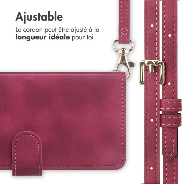 imoshion Etui de téléphone portefeuille avec cordon Samsung Galaxy A55 - Rouge