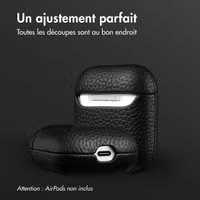 Accezz Coque en Cuir véritable Apple AirPods 1 / 2 - Noir