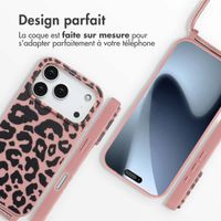 imoshion Coque design en silicone avec cordon Apple iPhone 17 Pro - Animal Pink