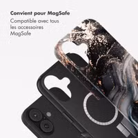 Selencia Coque arrière Vivid avec MagSafe Apple iPhone 17 - Chic Marble Black