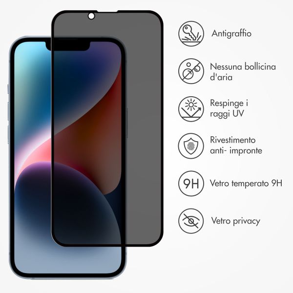 Accezz Protection d'écran en verre trempé Privacy Apple iPhone 17e / 16e / 14 / 13 / 13 Pro