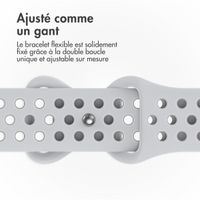 imoshion Bracelet sport⁺ Apple Watch Series 1 á 9 / SE (38/40/41 mm) | Series 10 (42 mm) - Taille M/L - Pure Platinum & White