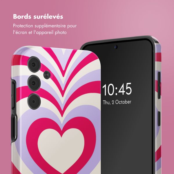 Selencia Coque arrière Vivid Samsung Galaxy A15 (5G) - Double Hearts Rubine Red Lilac