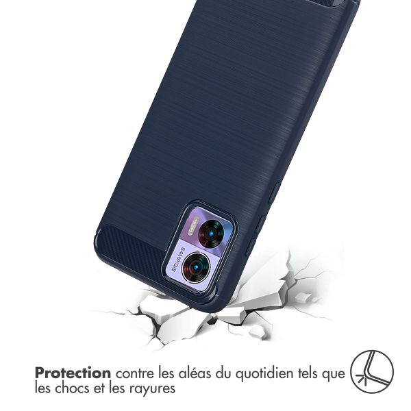imoshion Coque Brushed Motorola Edge 30 Neo - Bleu foncé