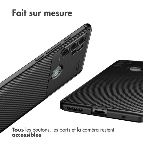 imoshion Coque silicone Carbon Motorola Moto G60s - Noir