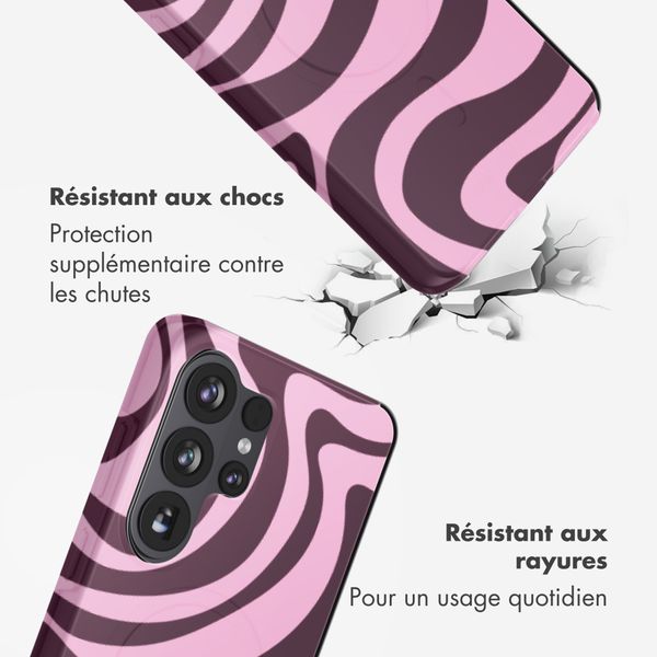 Selencia Coque arrière Vivid Samsung Galaxy S26 Ultra - Wavy Swirl Pink Plum