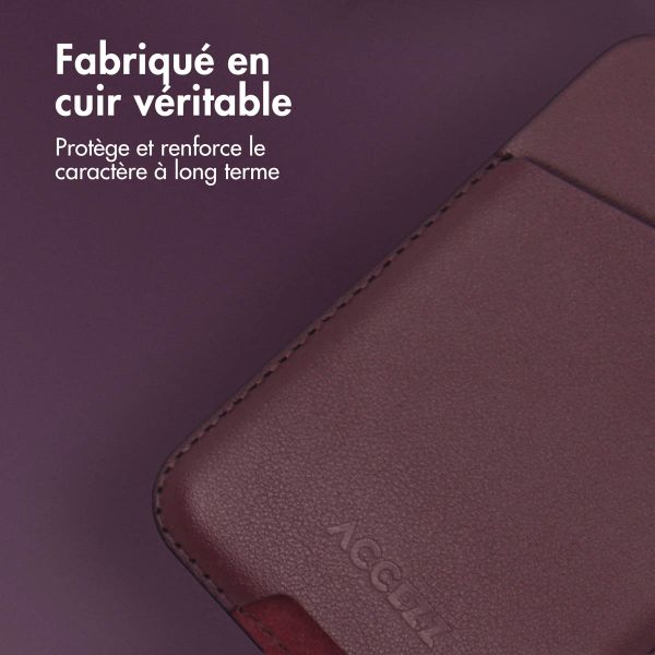 Accezz Porte-cartes en cuir - Compatible avec MagSafe et Qi2 - Heath Purple