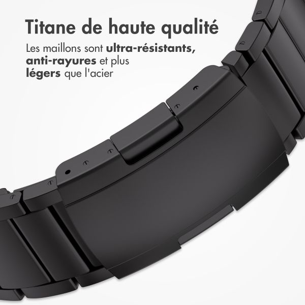 Accezz Bracelet en acier Titane mat Apple Watch Series 1 á 9 / SE (38/40/41 mm) | Series 10 (42 mm) - Noir