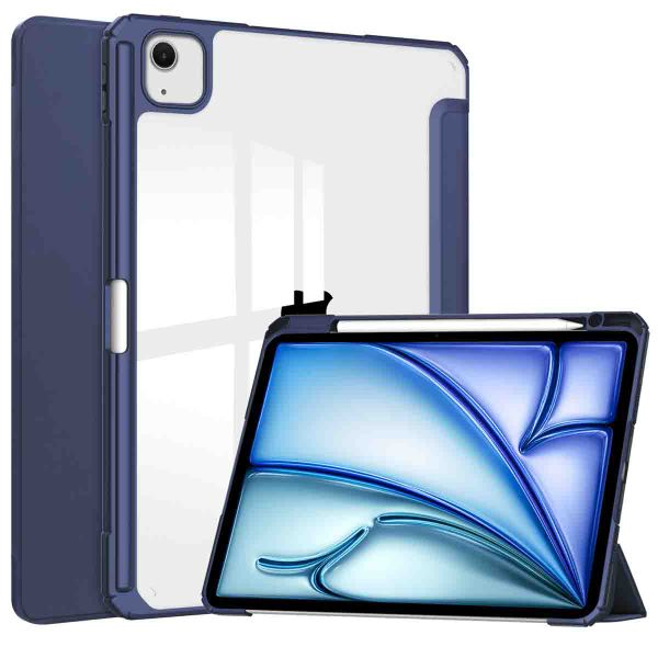 imoshion Coque tablette rigide Trifold iPad Air 13 pouces (2025) M3 / (2024) M2 - Bleu foncé