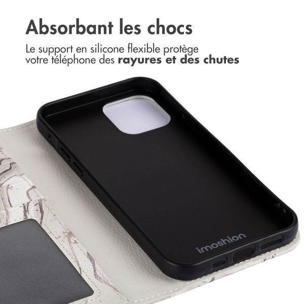 imoshion Étui de téléphone portefeuille Design iPhone 12 (Pro) - Sandy Marble