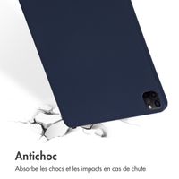 Accezz Coque Liquid Silicone avec porte-stylet iPad Pro 12.9 (2022) / Pro 12.9 (2021) / Pro 12.9 (2020) - Bleu foncé