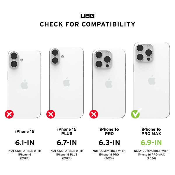 UAG Coque arrière Plyo XTE avec MagSafe et béquille Apple iPhone 16 Pro Max - Clear Titanium