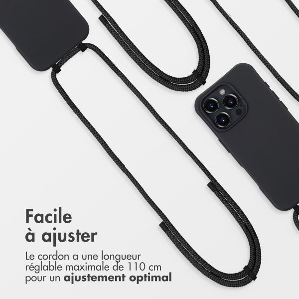 imoshion Coque arrière Color avec cordon amovible et MagSafe Apple iPhone 16 Pro Max - Noir