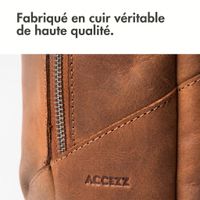 Accezz Leather Sac à dos ordinateur 16 pouces - Cognac