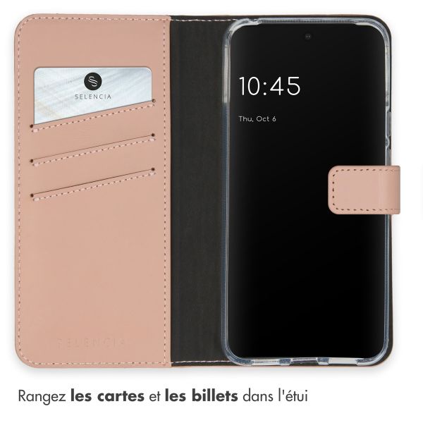Selencia Étui portefeuille en cuir véritable Google Pixel 8 - Dusty Pink