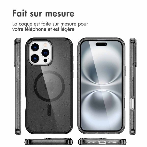 imoshion Coque Pailletée avec MagSafe Apple iPhone 16 Pro - Glitter Noir