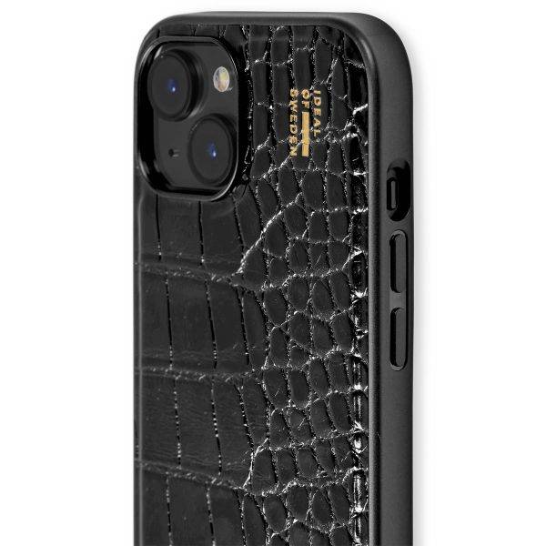 iDeal of Sweden Coque Vegan Leather Apple iPhone 13/14/15/16e - Black Croco