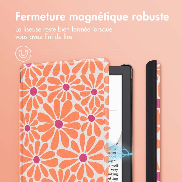 imoshion Design Slim Hard Case Sleepcover Pocketbook Verse Lite - Orange Flowers Connect