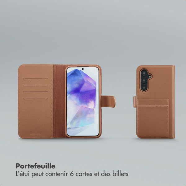 Selencia Étui portefeuille amovible Olyn avec MagSafe Samsung Galaxy A55 - Marron