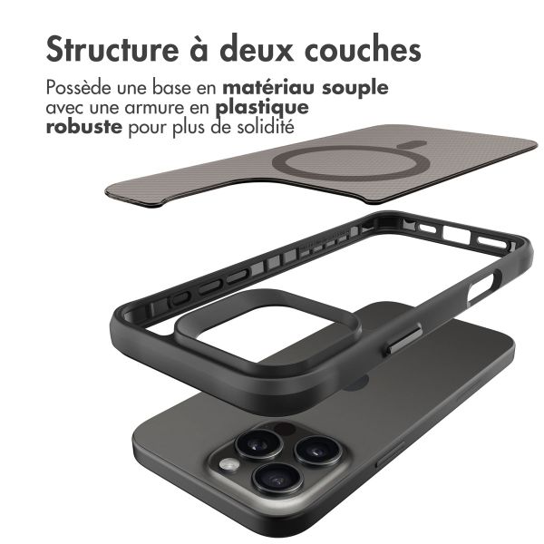 imoshion Rugged Hybrid Carbon Case avec MagSafe Apple iPhone 16 Pro - Noir