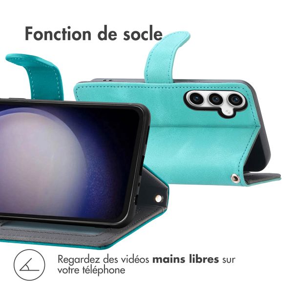 imoshion Etui de téléphone portefeuille avec cordon Samsung Galaxy S23 FE - Turquoise