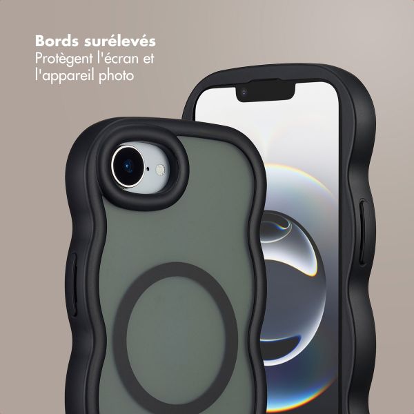 Selencia Coque arrière Wavy avec MagSafe Apple iPhone 16e - Noir