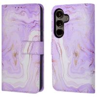 imoshion Étui de téléphone portefeuille Design Samsung Galaxy S24 - Purple Marble