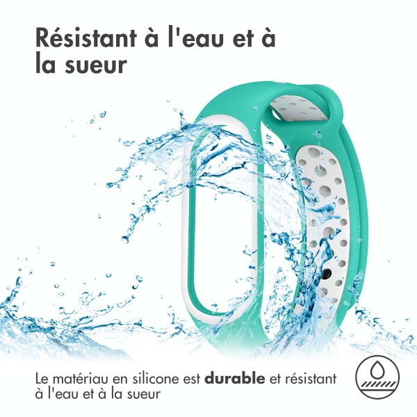 imoshion Bracelet sportif en silicone Xiaomi Mi Band 7 - Menthe verte / Blanc